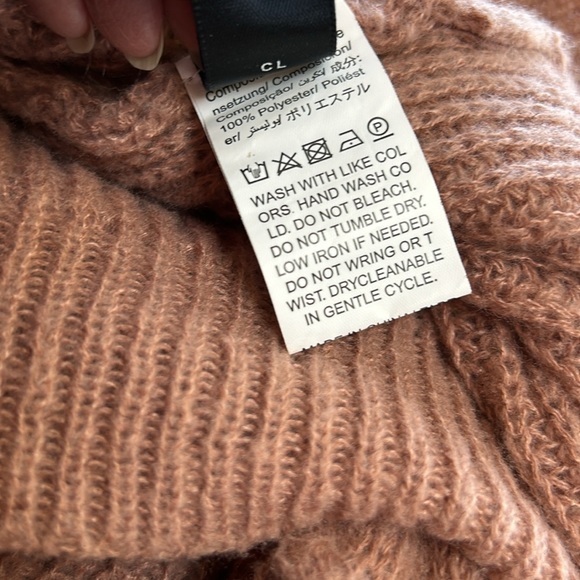 SHEIN brand mauve color ribbed knit sweater with waffle knit on sleeves, Size 1X - Picture 7 of 11